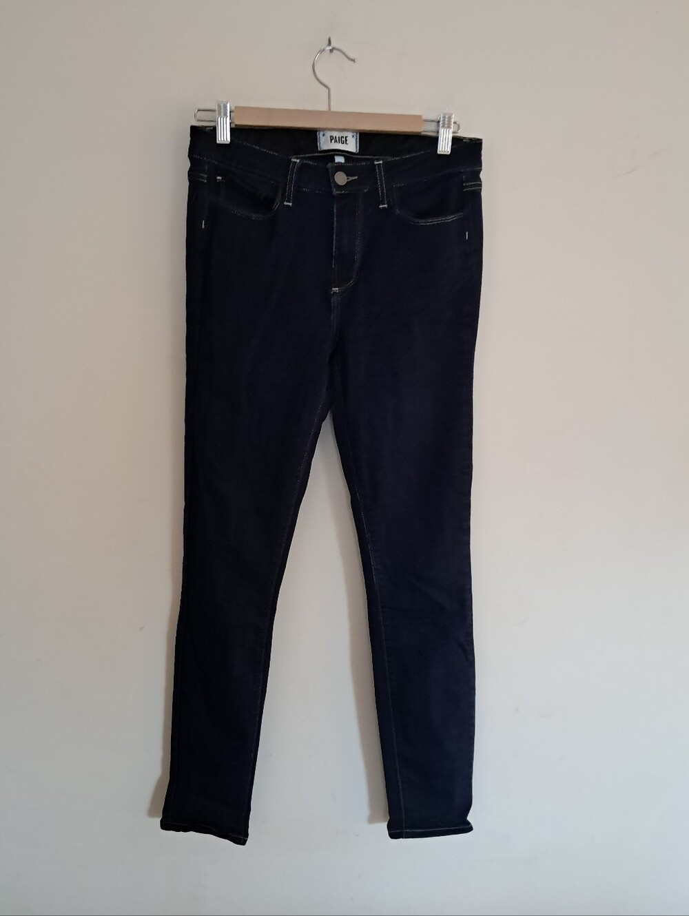 Paige Jeans Women's 28 Black Hoxton Ankle Skinny Denim Classic Fitted